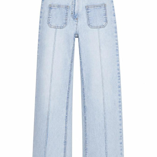 Dunnes Stores Girls Light Blue Wide-Leg Jeans 25in Waist Denim Summer Casual