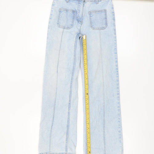 Dunnes Stores Girls Light Blue Wide-Leg Jeans 25in Waist Denim Summer Casual