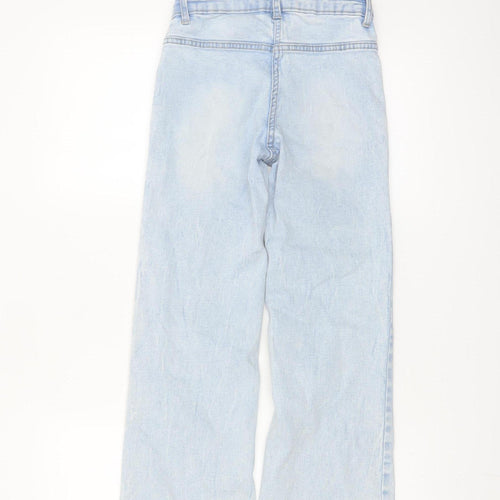 Dunnes Stores Girls Light Blue Wide-Leg Jeans 25in Waist Denim Summer Casual