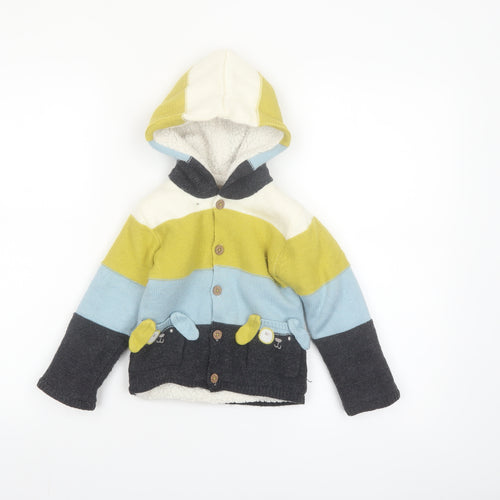 Nutmeg Unisex Baby Multicoloured Hooded Knit Cardigan 18-24 Months