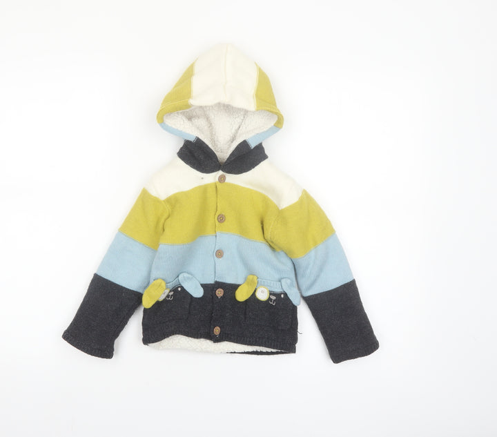 Nutmeg Unisex Baby Multicoloured Hooded Knit Cardigan 18-24 Months