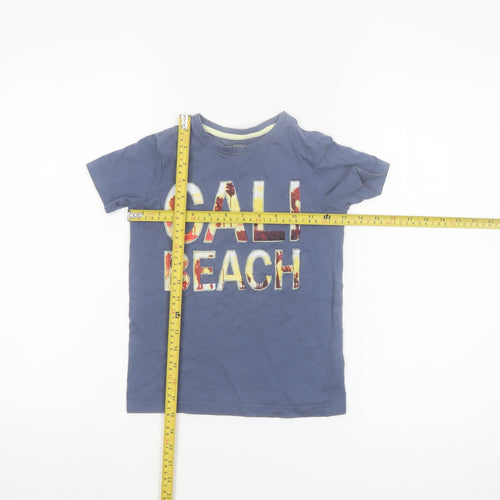Primark Boys Blue CALI BEACH Short Sleeve Cotton T-Shirt 6-7 Years