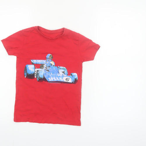 St Bernard Boys Red Racing Car Graphic Cotton Short Sleeve T-Shirt Age 6