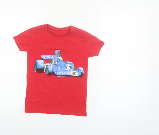 St Bernard Boys Red Racing Car Graphic Cotton Short Sleeve T-Shirt Age 6