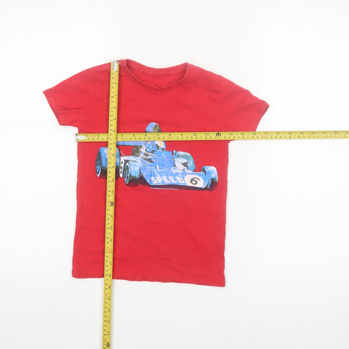 St Bernard Boys Red Racing Car Graphic Cotton Short Sleeve T-Shirt Age 6