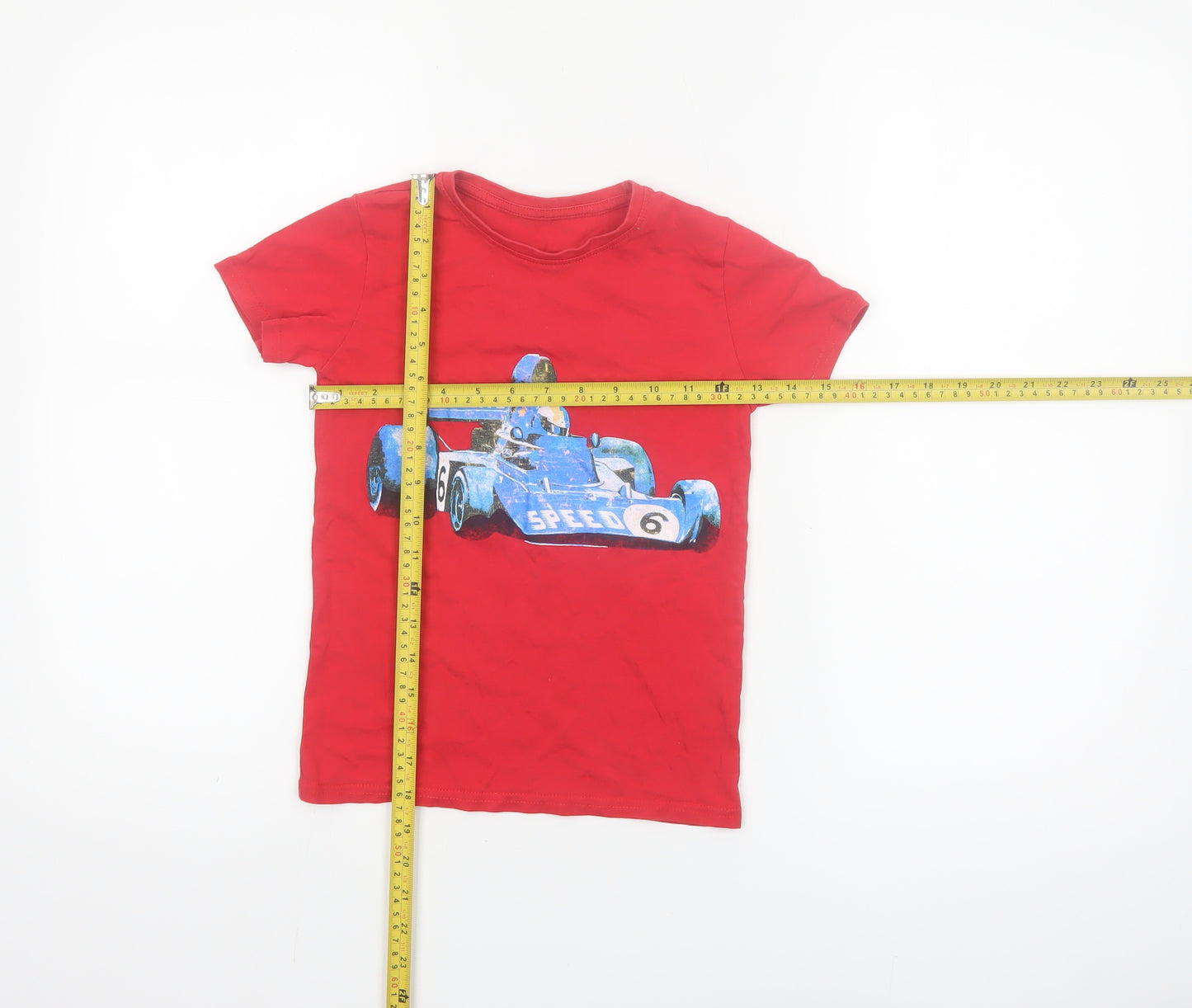 St Bernard Boys Red Racing Car Graphic Cotton Short Sleeve T-Shirt Age 6