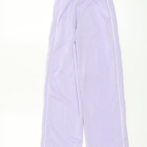 Dunnes Stores Girls Purple Sweatpants 7-8 Years Elastic Waist Side Stripe
