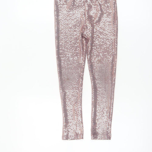Dunnes Stores Girls Pink Sequin Party Jeggings 5-6 Years
