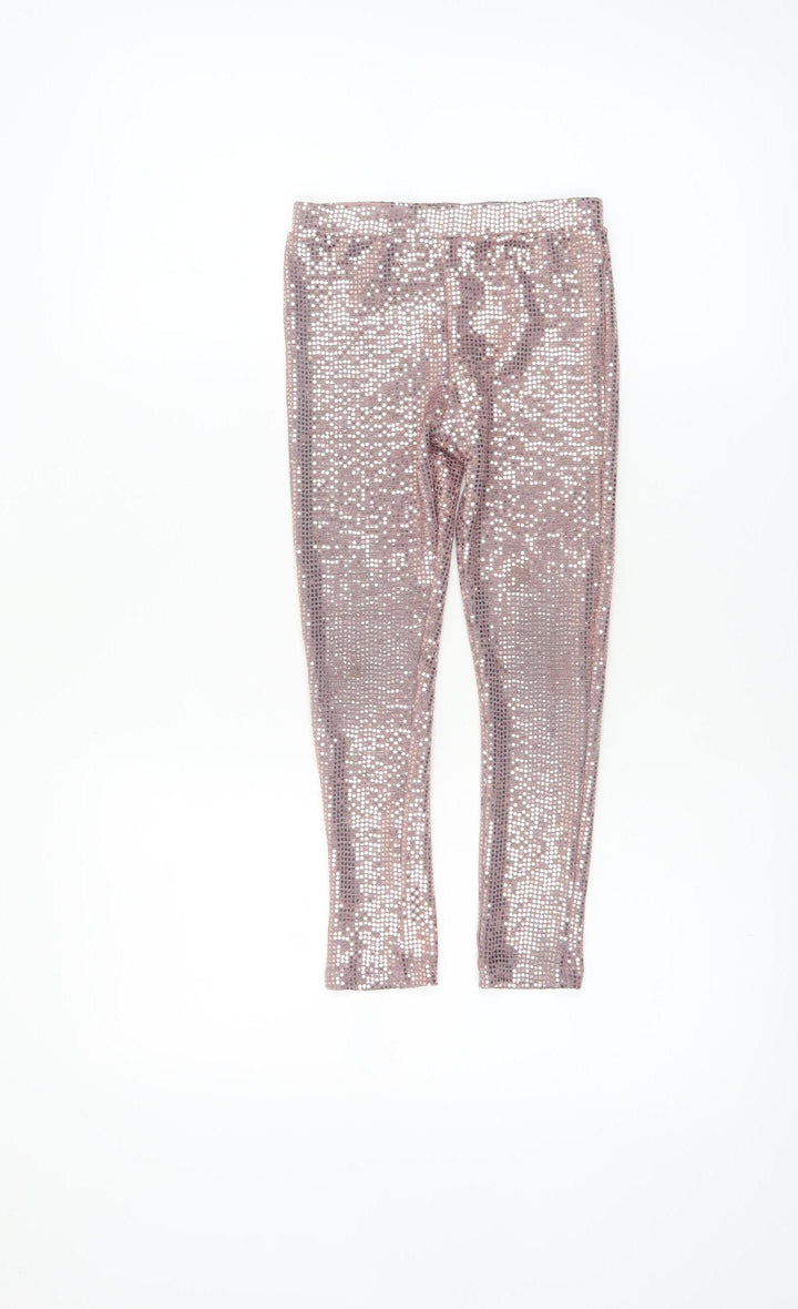 Dunnes Stores Girls Pink Sequin Party Jeggings 5-6 Years