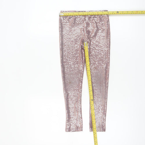 Dunnes Stores Girls Pink Sequin Party Jeggings 5-6 Years
