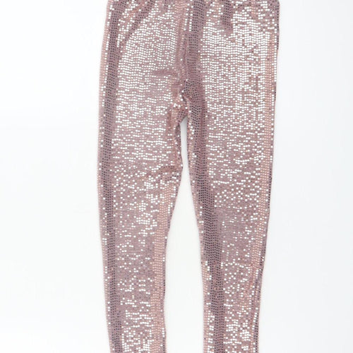 Dunnes Stores Girls Pink Sequin Party Jeggings 5-6 Years