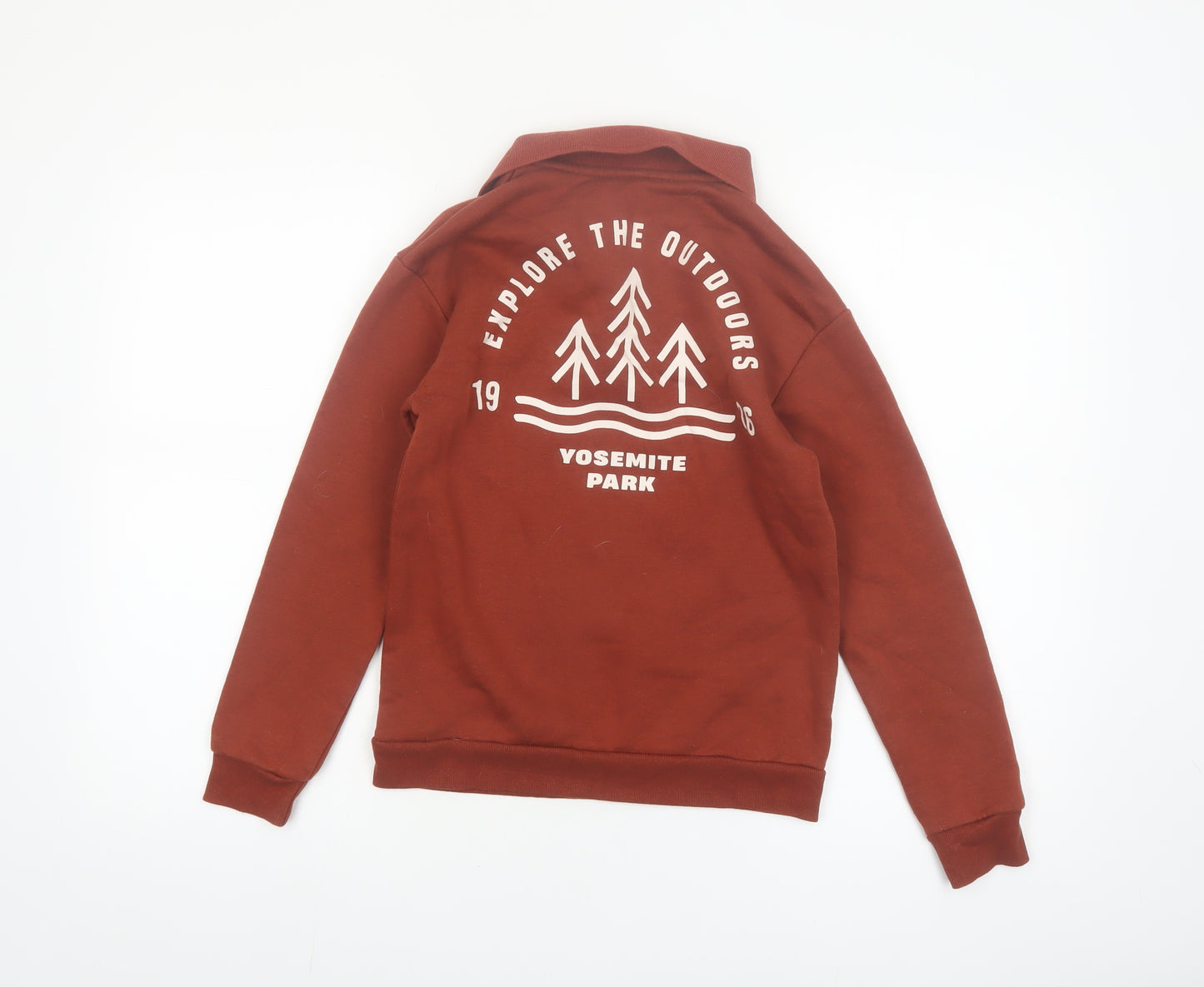 Dunnes Stores Boys Brown Collared Henley Sweatshirt 10-11 Years Outdoor Graphic