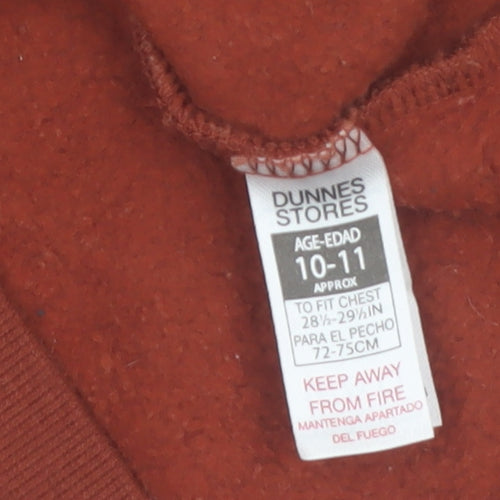 Dunnes Stores Boys Brown Collared Henley Sweatshirt 10-11 Years Outdoor Graphic