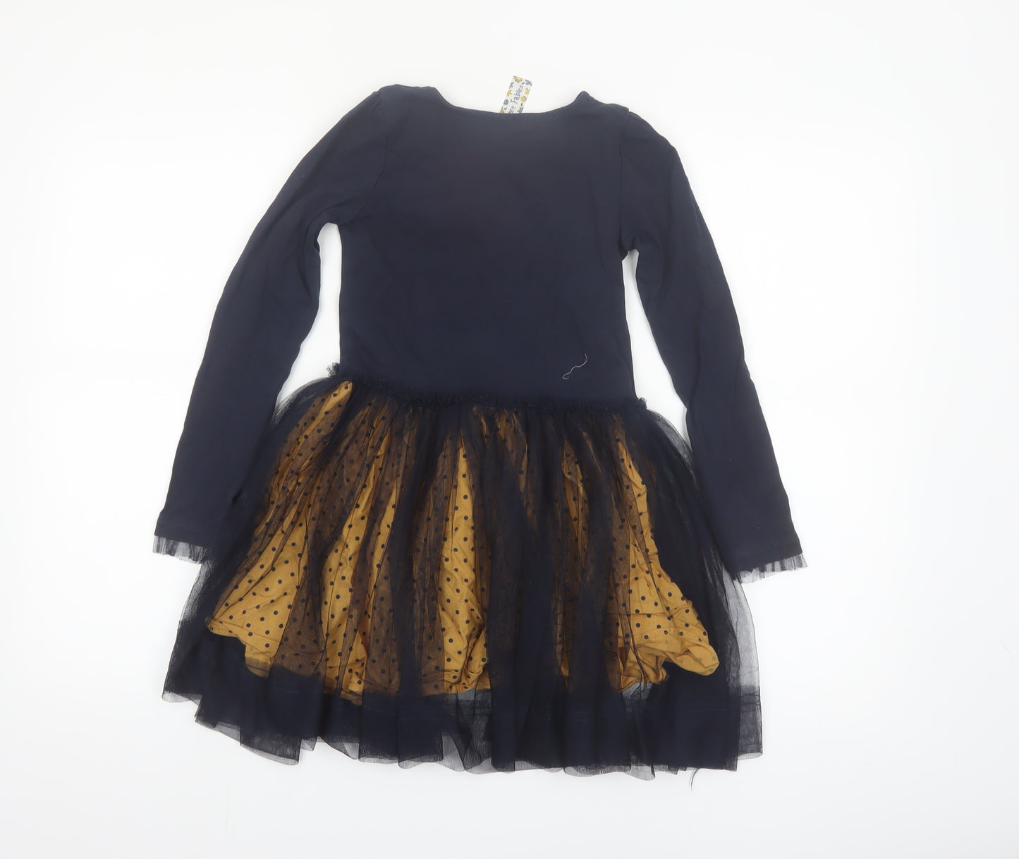 Dunnes Stores Girls Black & Mustard Polka Dot Tutu Dress Age 8 Years