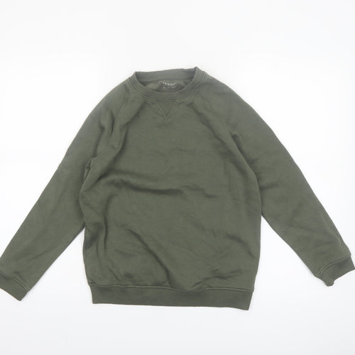 Primark Boys Green 10-11 Years Crew Neck Pullover Sweatshirt