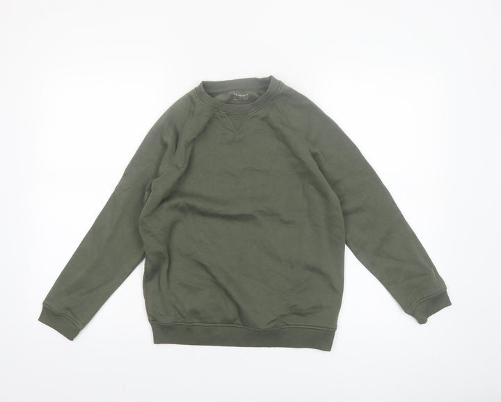 Primark Boys Green 10-11 Years Crew Neck Pullover Sweatshirt