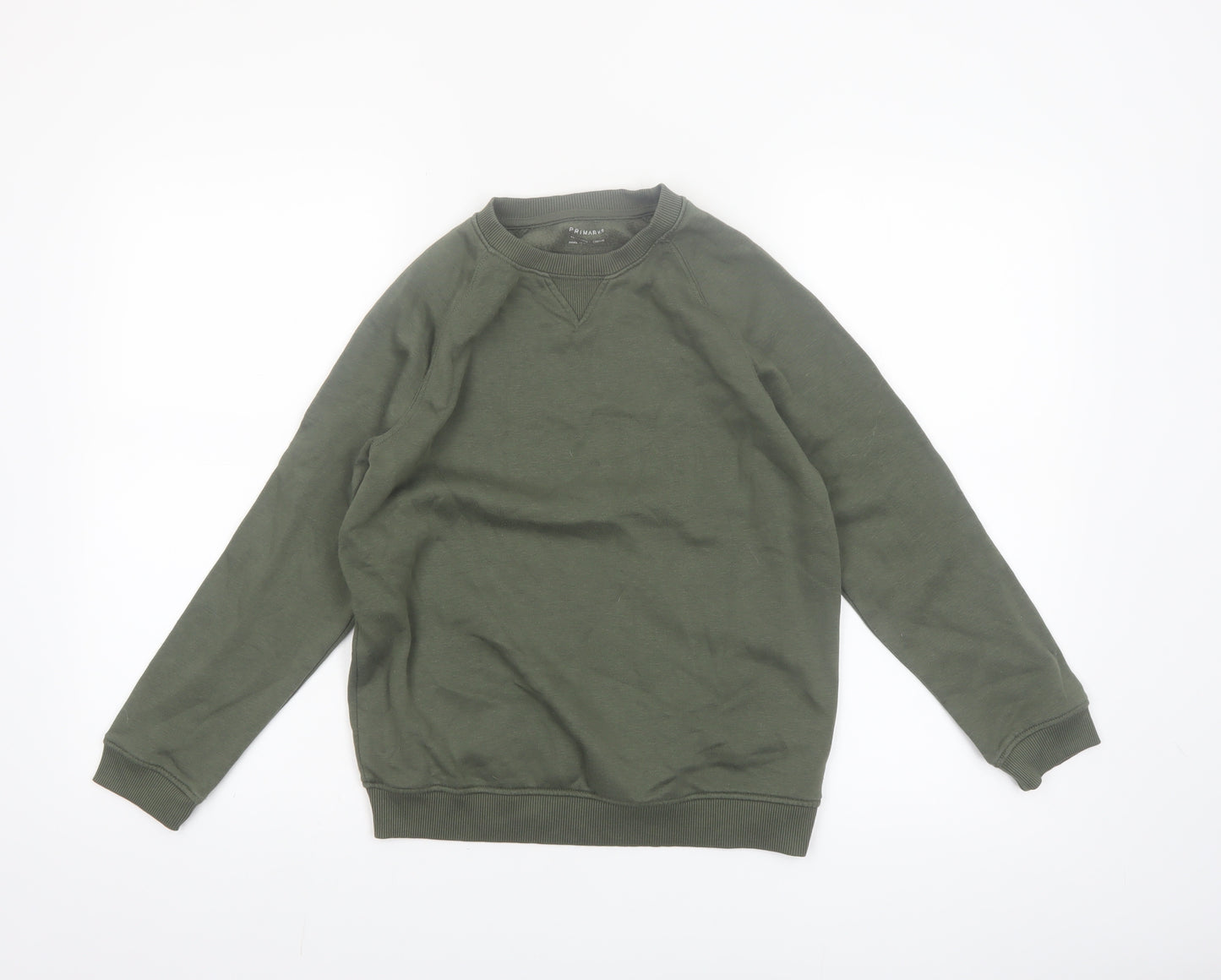 Primark Boys Green 10-11 Years Crew Neck Pullover Sweatshirt