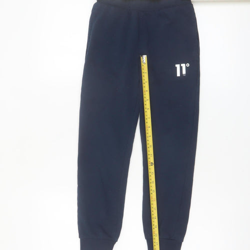 11 Degrees Boys Blue Jogger Trousers 8-10 Years Cotton Blend Fleece