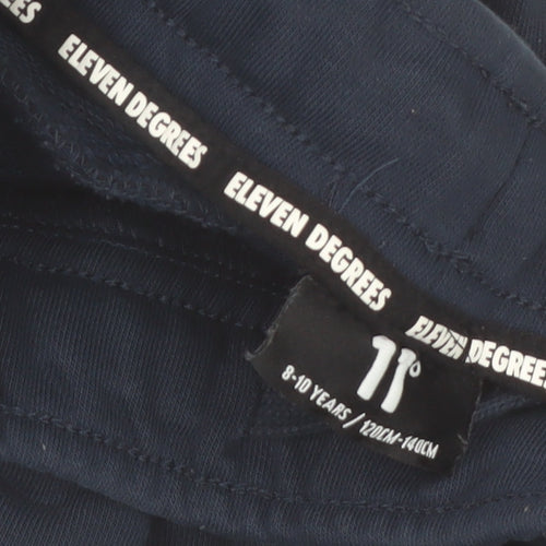 11 Degrees Boys Blue Jogger Trousers 8-10 Years Cotton Blend Fleece