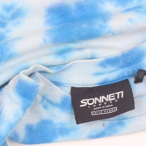 Sonnet London Boys Blue Tie-Dye Cotton Short Sleeve T-Shirt 10-12 Years