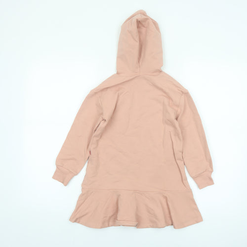 Mayoral Girls Pink Animal Face Hooded T-Shirt Dress 6 Years