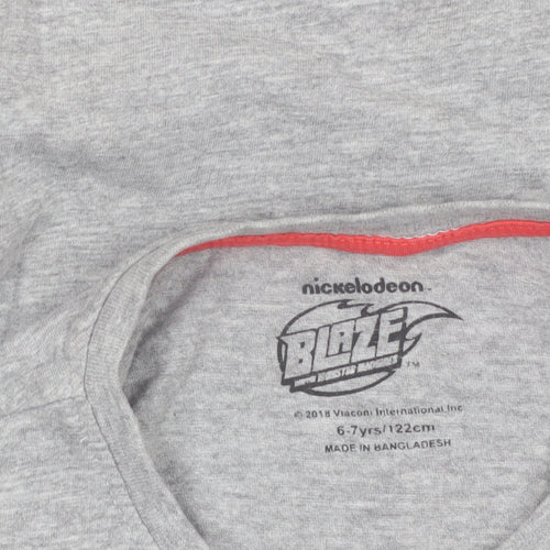 Nickelodeon Boys Grey Blaze and the Monster Machines T-Shirt 6-7 Years
