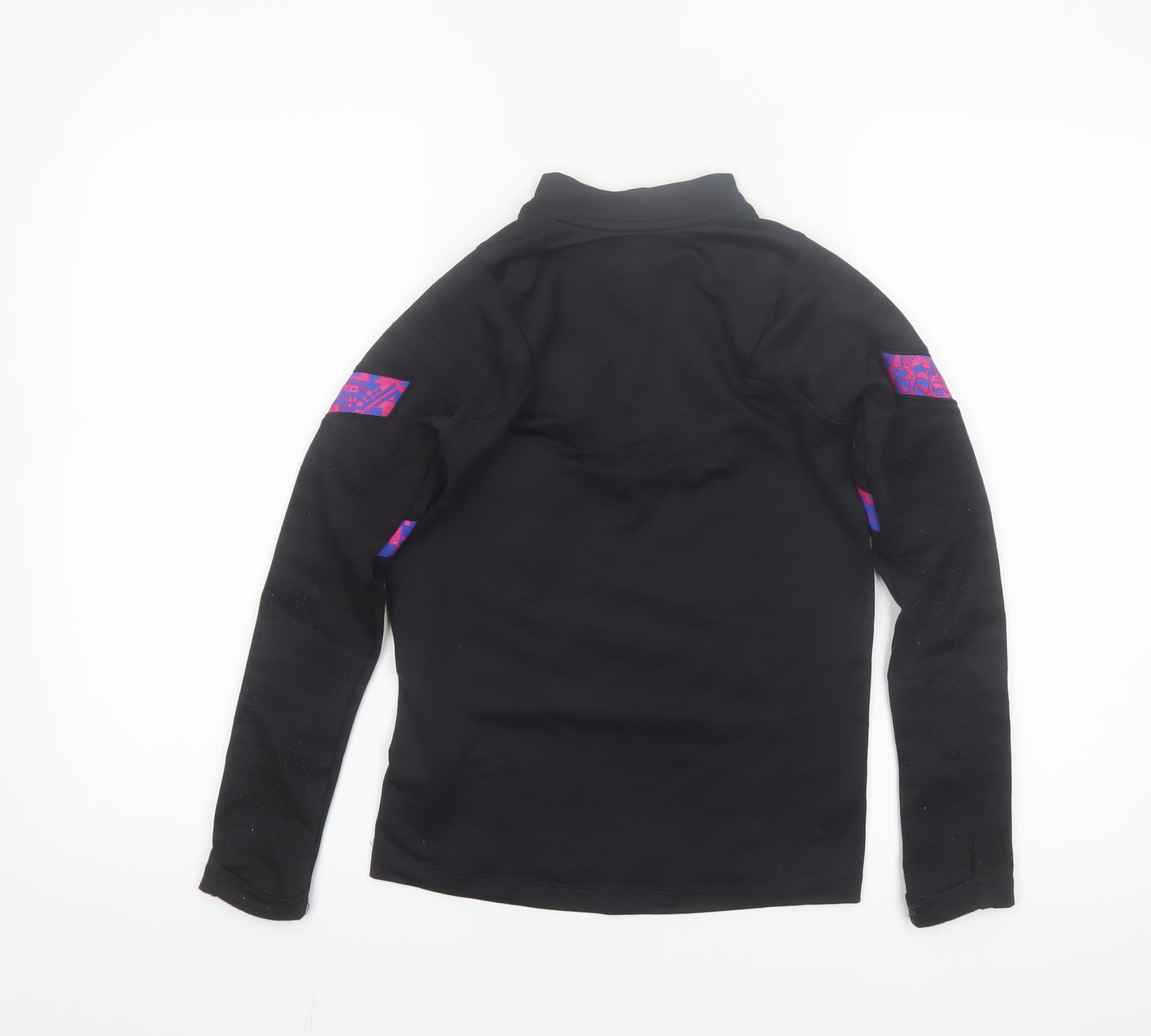 Nike Boys Black Barcelona Dri-FIT 1/4 Zip Long Sleeve Football Top S