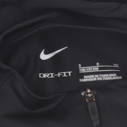 Nike Boys Black Barcelona Dri-FIT 1/4 Zip Long Sleeve Football Top S