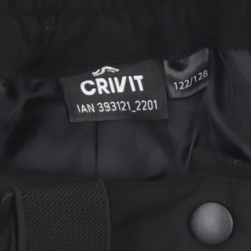Crivit Boys Black 6-7 Years Waterproof Insulated Snow Pants Ski Trousers