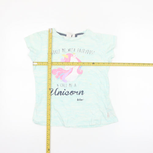 Lee Cooper Girls Blue Unicorn Graphic Short Sleeve T-Shirt 11-12 Years