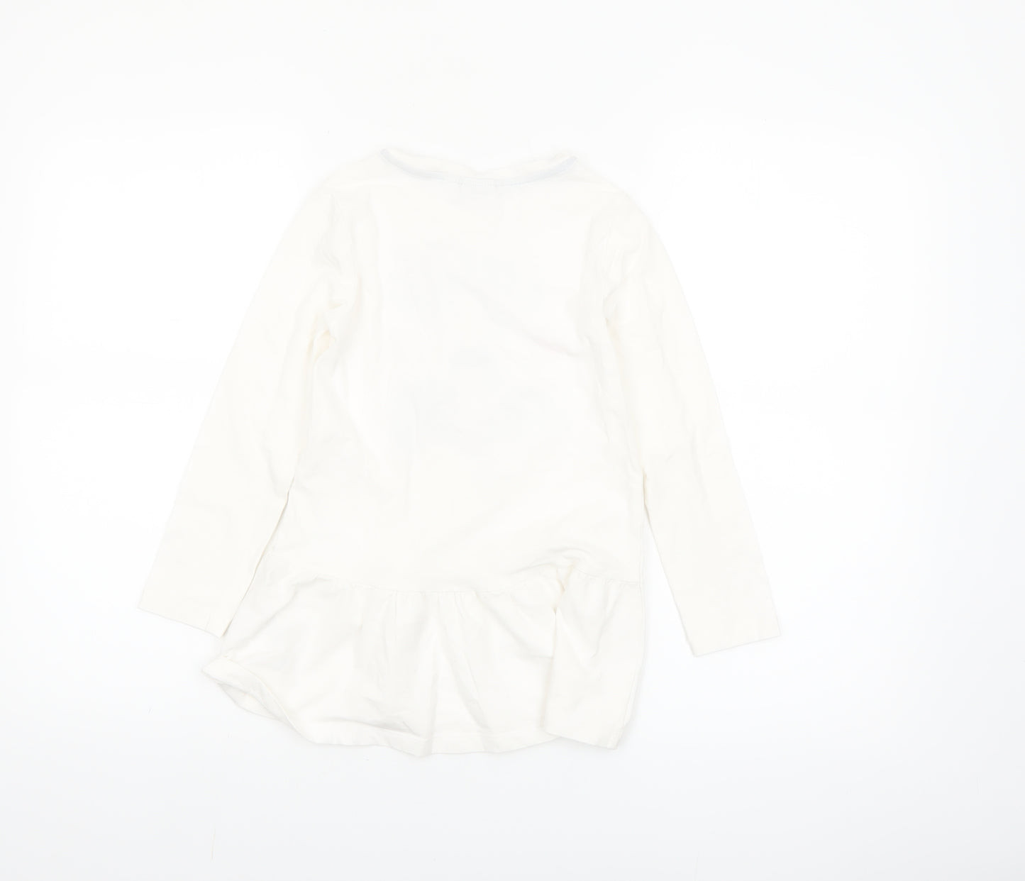 Blukids Girls Ivory Graphic T-Shirt Dress 5-6 Years Long Sleeve Cotton