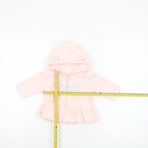 GAP Baby Girls Pink Hooded Full Zip Fleece Jacket 3-6 Months