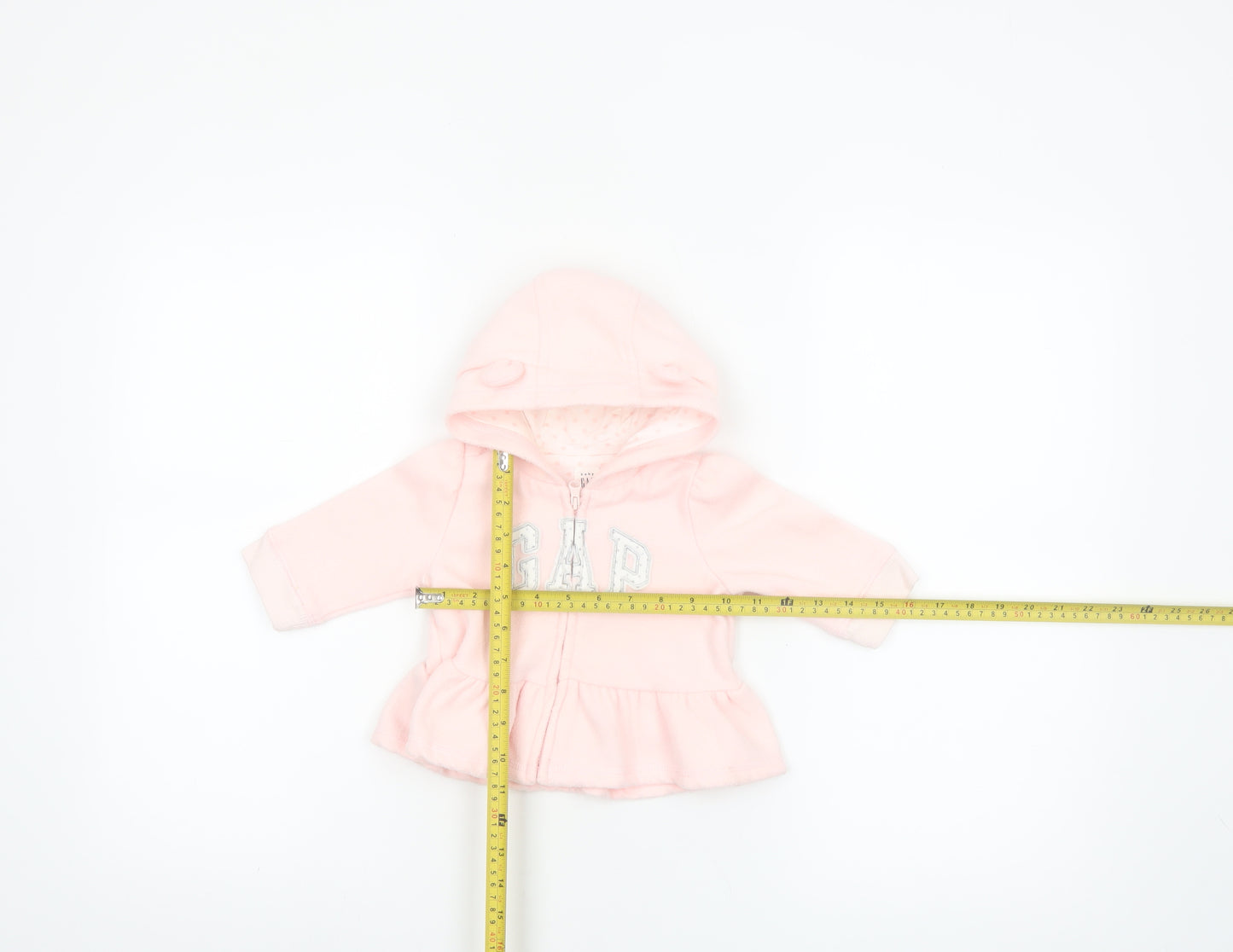 GAP Baby Girls Pink Hooded Full Zip Fleece Jacket 3-6 Months
