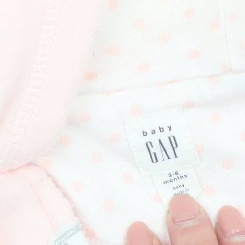 GAP Baby Girls Pink Hooded Full Zip Fleece Jacket 3-6 Months