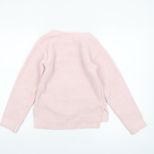 St Bernard for Dunnes Stores Girls Pink Sequin Unicorn Pullover Jumper Age 10