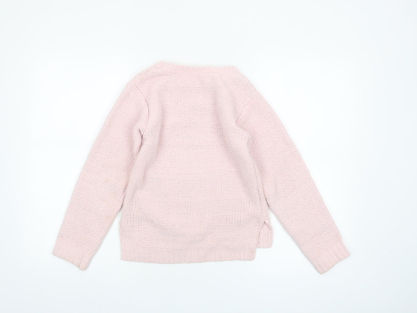 St Bernard for Dunnes Stores Girls Pink Sequin Unicorn Pullover Jumper Age 10