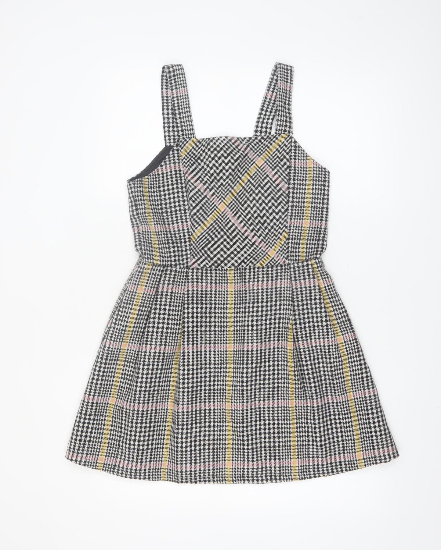 F&F Girls Multicoloured Check Pinafore Dress 13-14 Years Sleeveless Lined