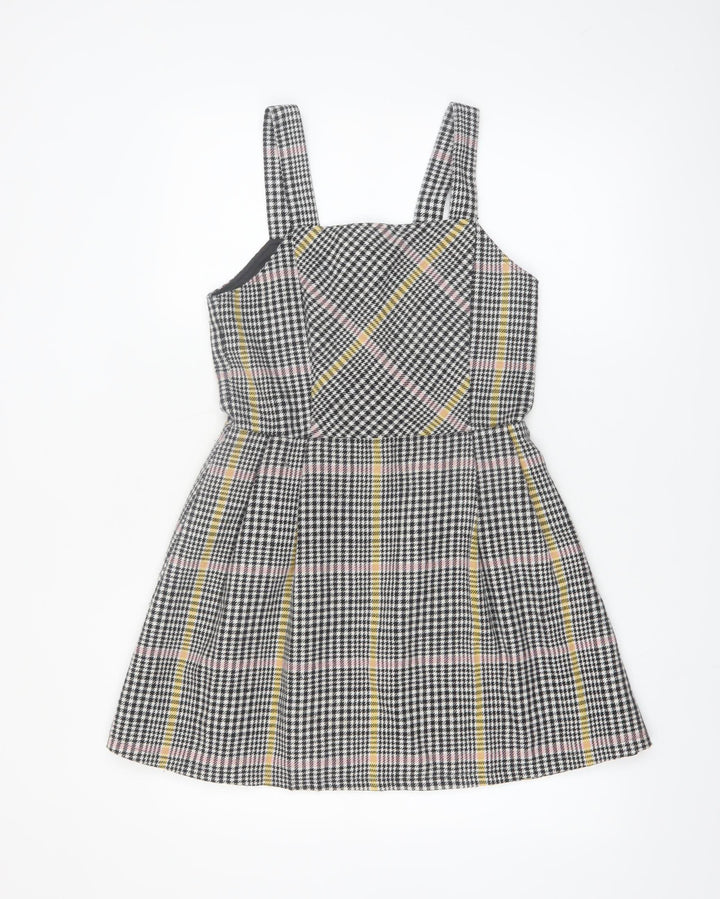F&F Girls Multicoloured Check Pinafore Dress 13-14 Years Sleeveless Lined