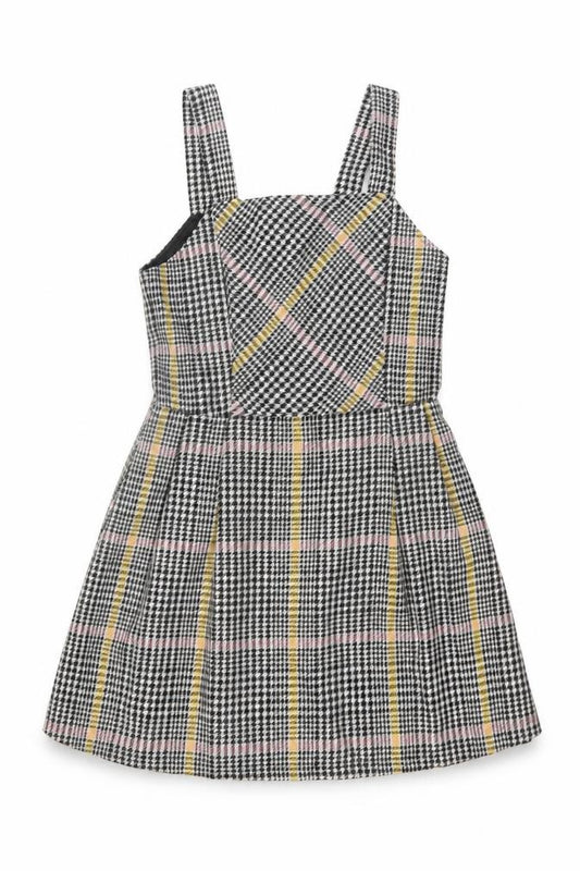 F&F Girls Multicoloured Check Pinafore Dress 13-14 Years Sleeveless Lined