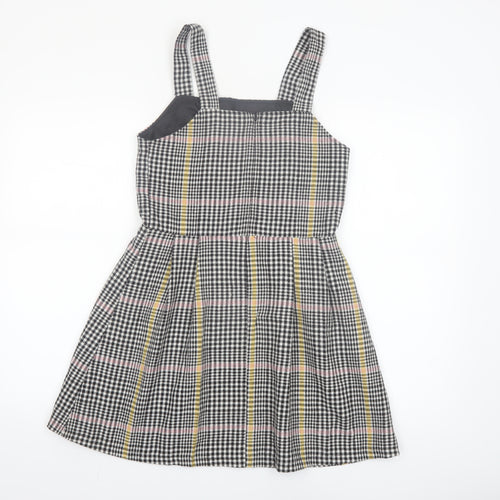 F&F Girls Multicoloured Check Pinafore Dress 13-14 Years Sleeveless Lined