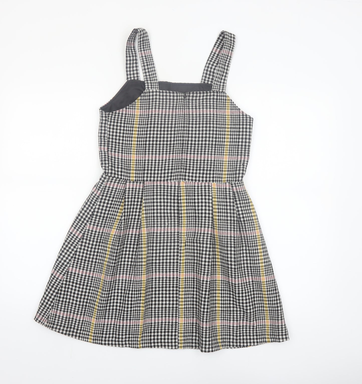 F&F Girls Multicoloured Check Pinafore Dress 13-14 Years Sleeveless Lined