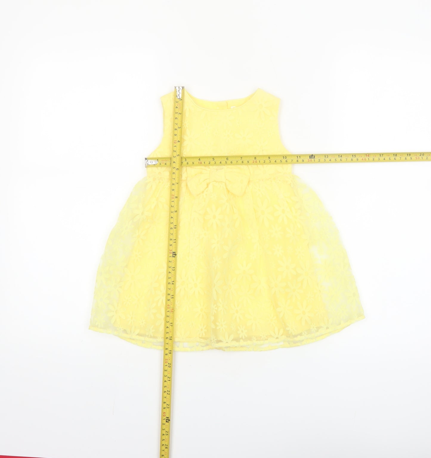 Fred & Flo Girls Yellow Floral Lace Fit & Flare Party Dress 12-18 Months