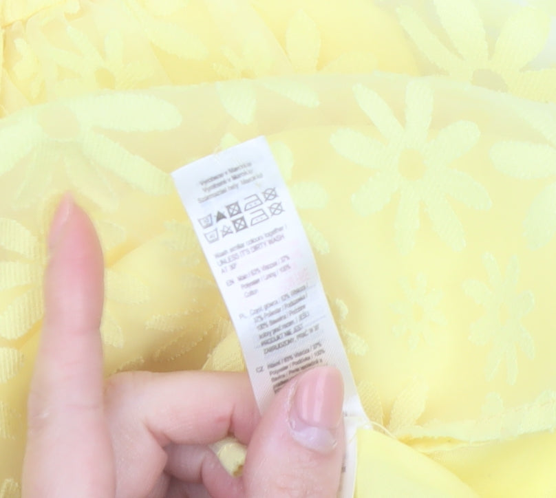 Fred & Flo Girls Yellow Floral Lace Fit & Flare Party Dress 12-18 Months
