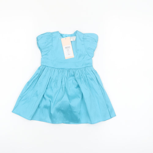 Lipsy Girls Blue Satin A-Line Party Dress 3-6 Months New With Tags