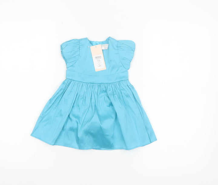 Lipsy Girls Blue Satin A-Line Party Dress 3-6 Months New With Tags