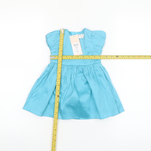Lipsy Girls Blue Satin A-Line Party Dress 3-6 Months New With Tags