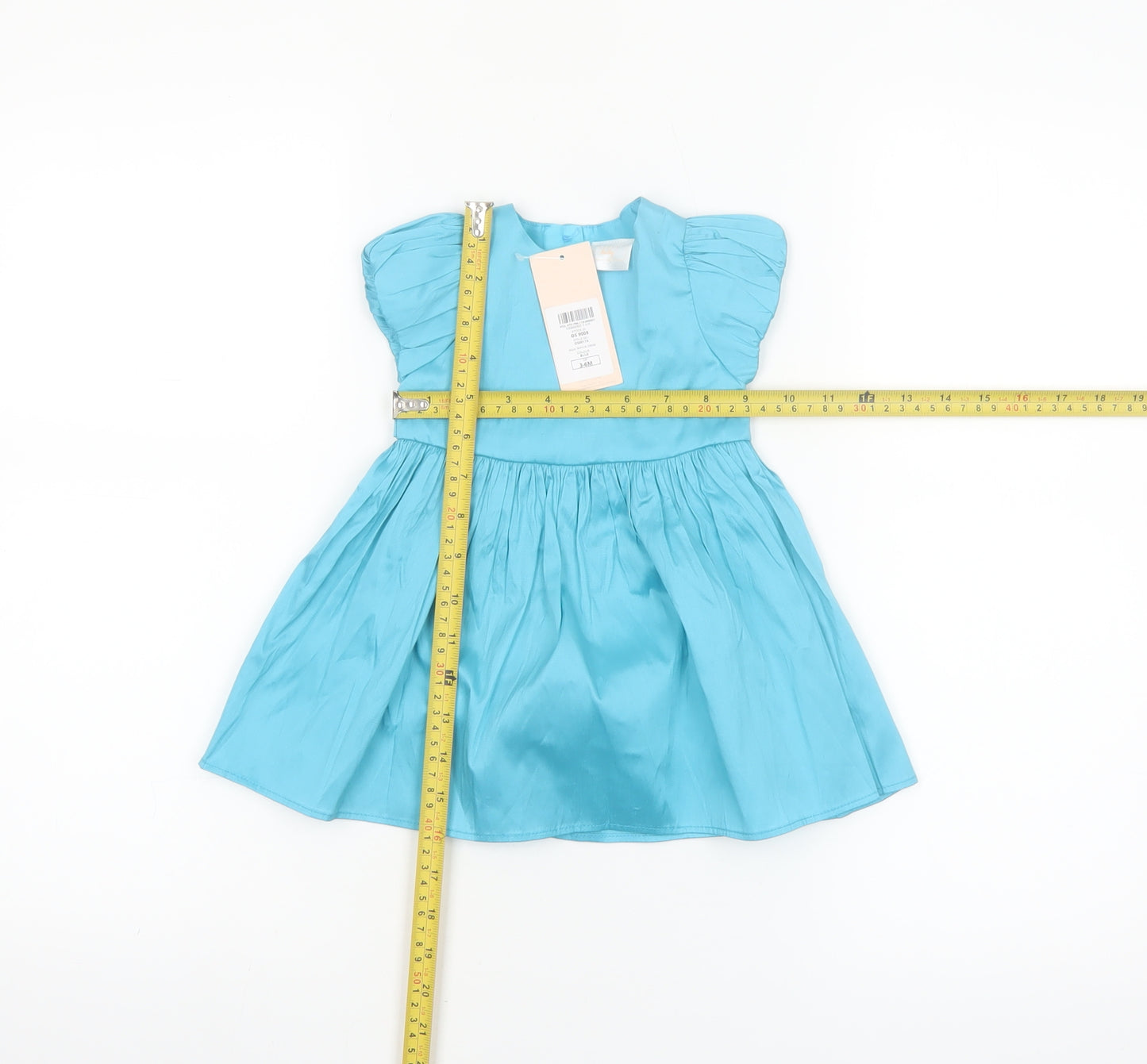 Lipsy Girls Blue Satin A-Line Party Dress 3-6 Months New With Tags