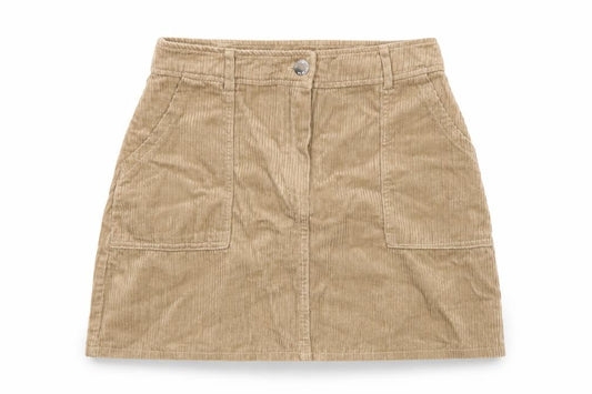 Primark Girls Beige Corduroy A-Line Skirt 9-10 Years with Pockets