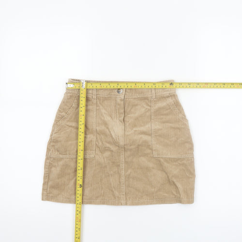 Primark Girls Beige Corduroy A-Line Skirt 9-10 Years with Pockets