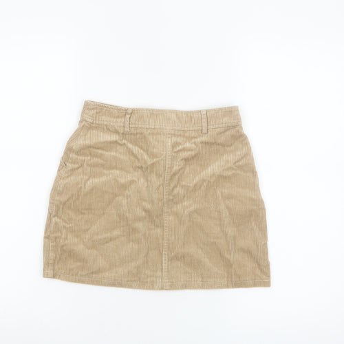 Primark Girls Beige Corduroy A-Line Skirt 9-10 Years with Pockets